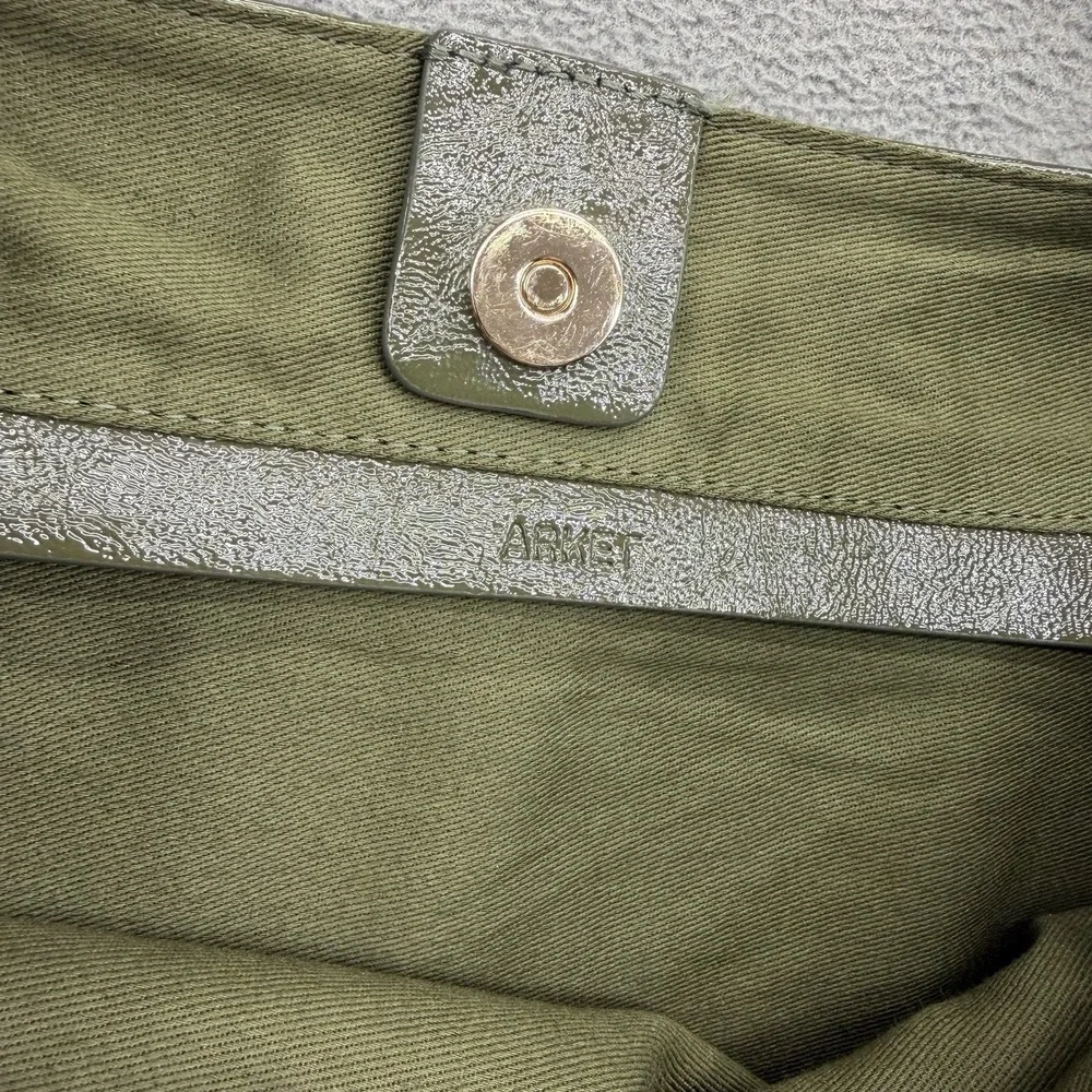 Arket Shiny Leather Hobo Shoulder Bag‎ Khaki Green Large Oversized